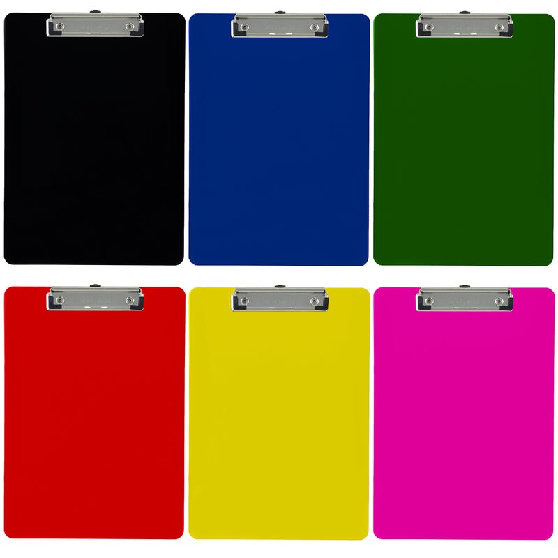 Trade Quest Plastic Clipboard Opaque Color Letter Size Low Profile Clip (Pack of 6) (Assorted) - Image 1
